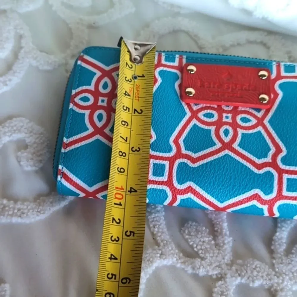 Kate Spade Turquoise Flame New York Moroccan Market Zip Around Wallet ♥️ NWOT